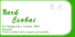 mark csobai business card